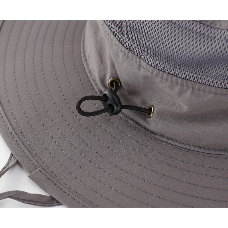 Connectile Unisex Outdoor Mesh Safari Hat, Solid, Wide Brim, UV