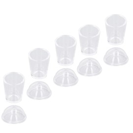 Dollhouse Cup, 5pcs Dollhouse Cups 112 Scale Transparent Plastic Material Decorative Cute Mini Coffee Cups with Lids