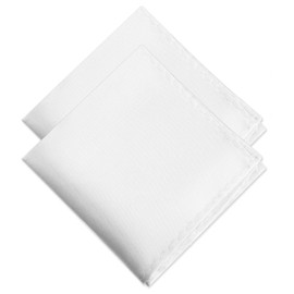 Molain 2Pcs Men's Pocket Square Satin Pocket Square for Men Solid Color Handkerchief Suit Pocket Squares Classic Pure Silk Hankies(White)