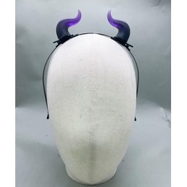 ATekatac Devil Horns Hairband Horns Hair Clips Devil Cosplay Demon Horn Headband (Y Black Purple)