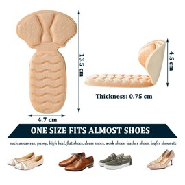 4 PCS Heel Cushion Pads, Shoe Heel Inserts for Shoes Too Big or Loose Shoes, Anti-Slip Heel Grips, Improve Shoe Comfort, Insoles for Heels to Prevent Heel Slipping Out, Rubbing