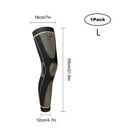 ARITAUM Copper Full Leg Sleeves Long Compression,Knee Braces for Women & Men,Knee Compression Sleeves Healthcare Support - Size: L-1pair