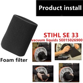 2 PACK KLEAN AIR Replacement Vacuum Cleaner Foam filter compatible with STI HLS SE 33 wet dry vacuum cleaner parts liquids SE015026900