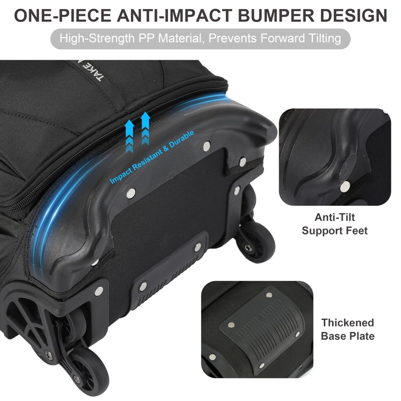NEW TILAMI 18 Inch Expandable Rolling Backpack with 6-Wheel Stair