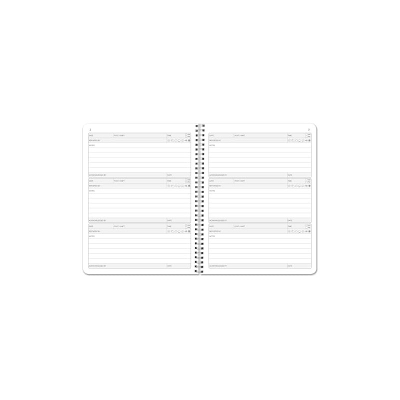 BookFactory Security Pass Down Log Book/Security Guard Journal – Wire-O