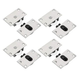 4 Set Sliding Wardrobe Door Wheels, Stainless Steel Sliding Door Rollers, Furniture Wardrobe Roll for Sliding Gate, Cabinet Accessories for 4-Door Wardrobes