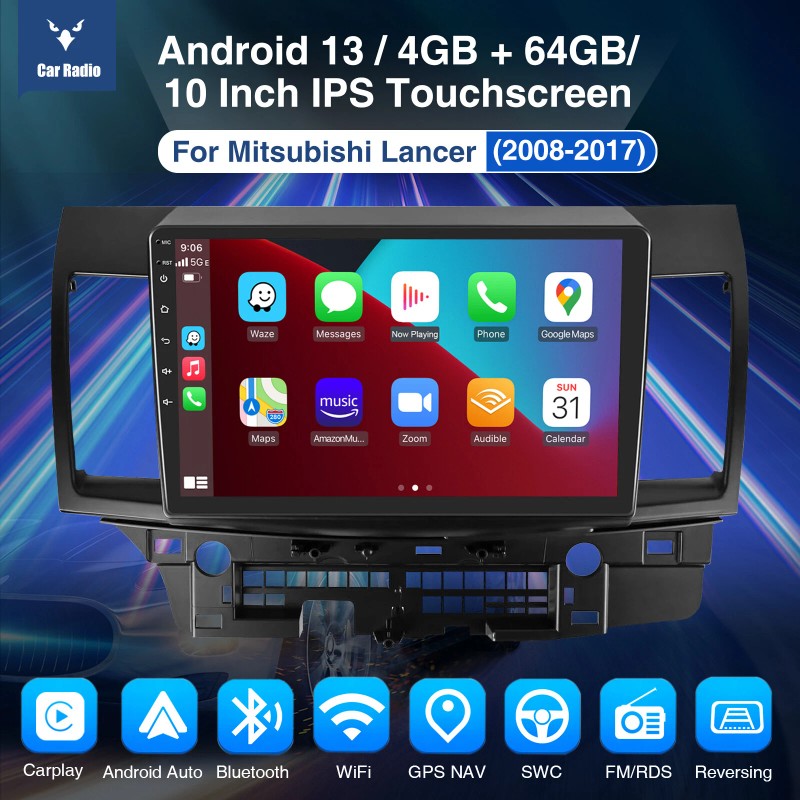 ESSGOO For Mitsubishi Lancer 2007-17 Apple Carplay Android 13 Car