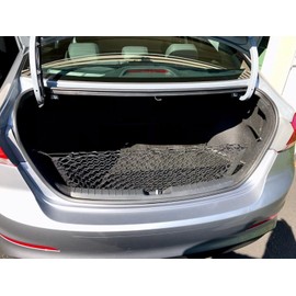 EACCESSORIES EA Trunk Organizer Cargo Net for Hyundai Elantra 2017-2023 – Envelope Style Cargo Net for Sedan - Premium Mesh Car Trunk Organizer Vehicle Carrier Storage - Compatible with Elantra
