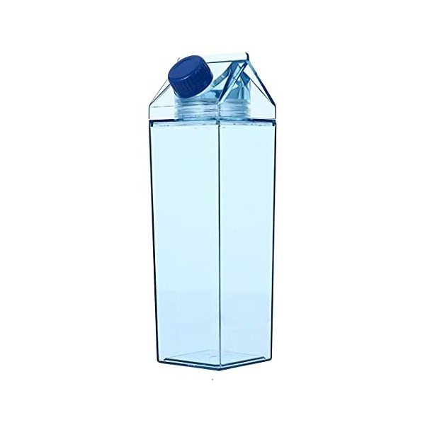FveBzem Milk Carton Water Bottle 17oz (500mL) Plastic Square Milk Bottles No BPA Leakproof Water Bottle Portable Reusable Milk Carton Shaped Juice Bottle Perfect for Fitness Gym Camping Sports