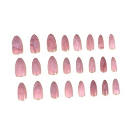Outanaya 24pcs Pointed Fake Nails Short Nail Art Tips for Women Girls Easy to Apply No Odor
