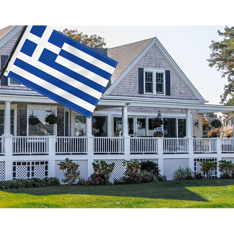 2×3 FT Greece Flag,Medium 60×90 CM Greek Outdoor Banner,100D Decor,Doube