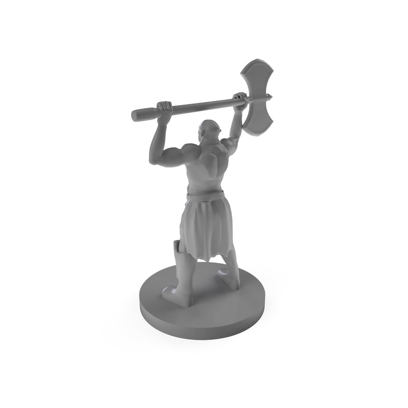 Half Orc Barbarian Raging Tabletop DND Gaming Miniature