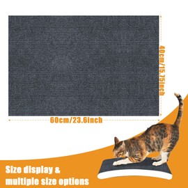 cat Scratching mat Self-Adhesive, Trimmable Furniture Protector for Couch, Sofa, Wall & Cat Trees - Durable Scratch Pad with Nano Tape, DIY Climbing Carpet for Indoor Cats(Dark Grey, 23.6"x15.8")