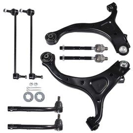 WFLNHB Front Suspension Lower Control Arm Ball Joint Sway Bar Link Tie Rod End Kit 8 Piece Set Replacement for 2007-2012 Hyundai Santa Fe 2011-2013 Kia Sorento