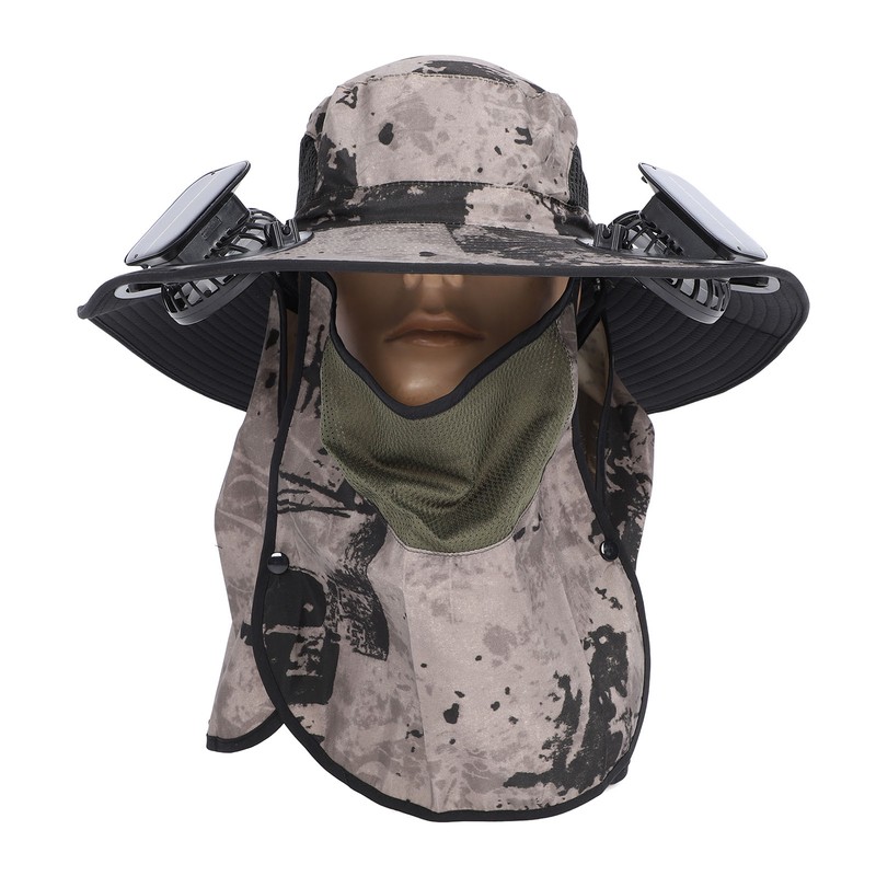 Wide Brim Solar Fan Hat Outdoor Fishing Sunscreen Quick Drying