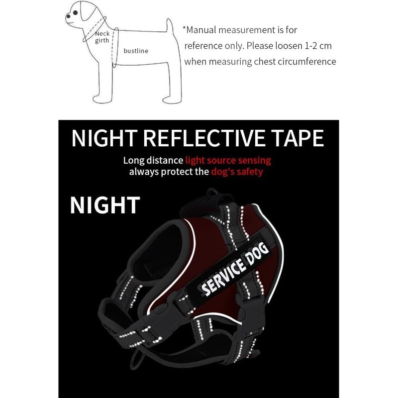 Dog Harness with Velcro Fastening, Anti-Pull Breathable Chest Harness, No-Pull