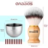 Anbbas 5IN1 Shaving Brush Set,Nylon Bristles Wood Handle and Stainless