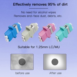 Duogalia Fiber Cleaner Optical Tools Kit Includes Cleaning Pen for 2.5mm SC/ST/FC Connector, Cleaing Pen for 1.25 mm LC/MU Connector and Cleaning Box for FC & SC & LC End Faces (Orange&Purple&Blue)