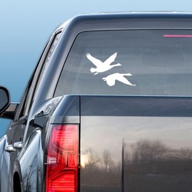 Express Yourself 2 Geese Flying (Black - Image Facing as Shown - Large) Decal Sticker - Waterfowl Collection