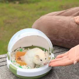 Portable Hamster Travel Carrier with Water Bottle (Green)