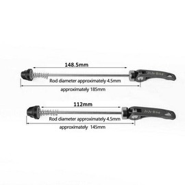 TDR F112 R148.5 Mountain Bike Quick Release Skewers Axles Set for Wheel Hub Compatible with Mountain, Road, and Folding Bikes