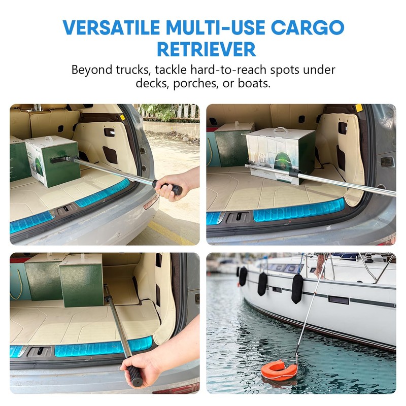 HUAALIUCHE Telescopic 5FT Pickup Truck Cargo Retriever Hook, Multi-Use Extendable