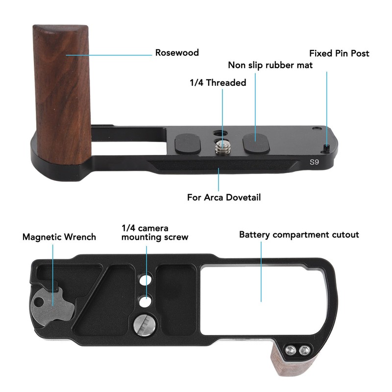 L Shaped Handle with Quick Release Plate, L Aluminum Alloy