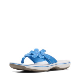 Clarks Chanclas Brinkley Flora para mujer, azul Synthetic, 6 US