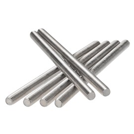 sourcing map M8 x 140 mm Fully Threaded Rod Stainless Steel 304 Right Hand Thread Pack of 6