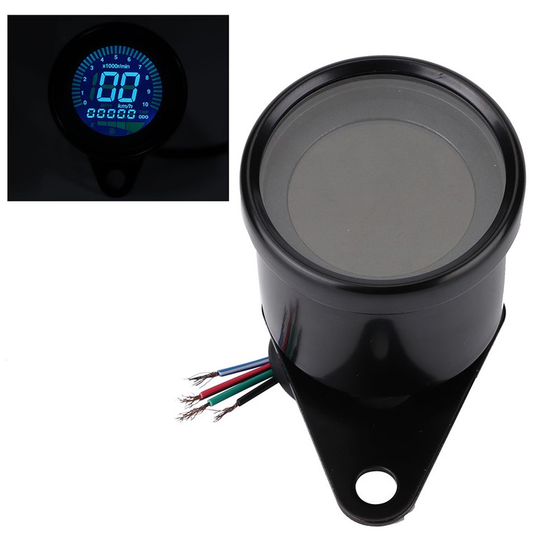 Universal Motorcycle LED Digital Speedometer Tachometer Speed Gauge Oil Level