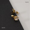 KZZENKI Crown Gold Earrings for Men Black and Gold Stud