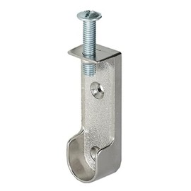 Gedotec Ceiling Wardrobe Rail Bearing | 1 Piece Clothes Rail Holder Metal | Oval | Hanging for Cupboard Rods & Wardrobe Rails Chrome | Made in Germany | Cupboard Rail Holder with Screw M6 x 28 mm