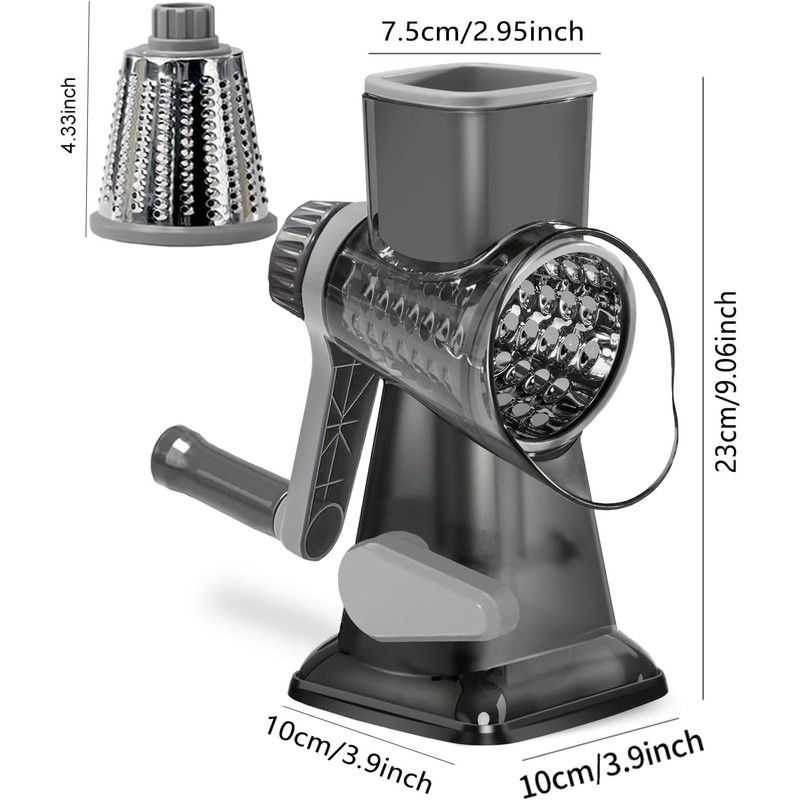 Dachenus Cheese Grater Rotary Cheese Grater,Versatile Cheese Shredder,Blades for Shredding,