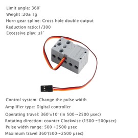 4 Geekservo Servo 360° KG gradation servers, programmable dual output shaft server (bit compatible), DIY technology construction brick