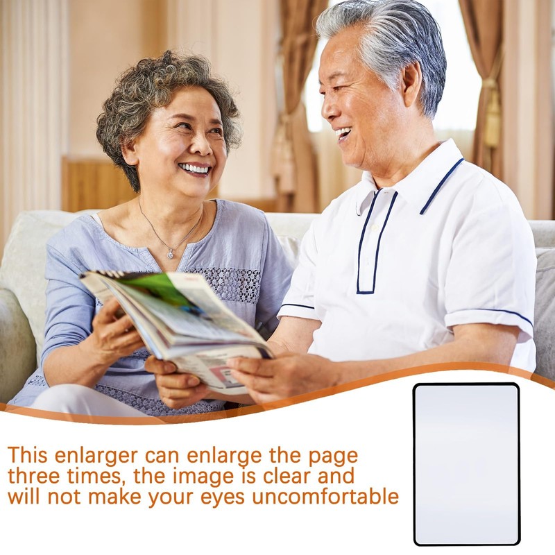 3X Page Magnifying Sheet for Reading, 4 Pcs Flat Magnifier