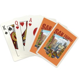 Lantern Press San Francisco, California, Vintage Travel Poster Style, (52 Playing Cards, Poker Size Card Deck with Jokers)