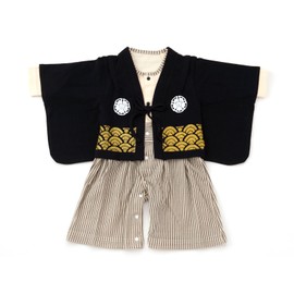 Fun Hakama Romper for Boys and Babies, Kimono, Kimono, With Crest 27.6 inches (70 cm), With crest