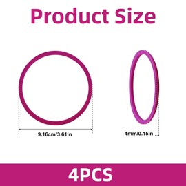 4pcs Gasket Replacement for Owala 40oz Tumbler, Silicone O Ring Water Bottle Ring Seal Lid Gasket Replacement Parts Accessories Compatible with Owala 40oz Stainless Steel Cup (Purple)