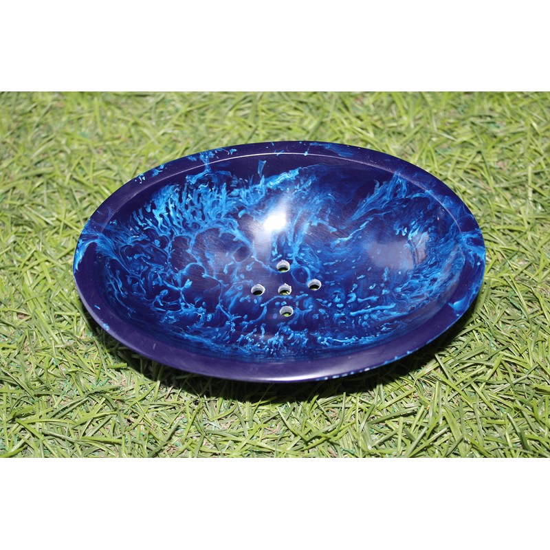 5" Resin Blue Soap Holder Draining Soap Dish Soap Saver