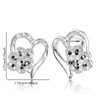 Sterling Sliver Paw-Print Heart-Shaped Stud Earrings for Women Hypoallergenic Cubic