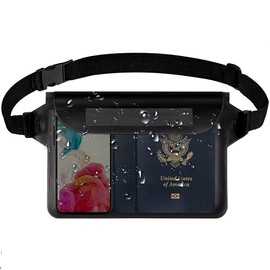 Waterproof Pouch with Waist Strap,Waterproof Pouch with Adjustable Belt,Waterproof Fanny Pack,Perfect for Boating Swimming Snorkeling Kayaking Beach Pool Water Park (1 Pack)
