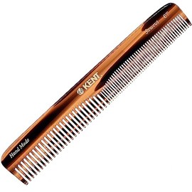 Kent Peine de pelo de dientes finos y dientes anchos 6T, peine de peinado hecho a mano para el cuidado del cabello, peines de peluquería, peines de ba