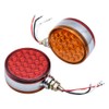 AMOPA 2pc 4" Round Double Face Red/Amber 48 LED Pedestal