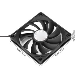 Cooling Fan, 80 X 80 X 10mm Computer Case Cooler Fan, 4pin PWM Silent Computer Fan, Ultra Thin Computer Case Fan Chassis Fan with Screw Bag for Computer Chassis
