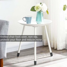 8 Stück Stuhlsocken, gestrickte Möbelfüße und Stuhlbeinschoner mit Filz-Pads, antirutschend und schallisoliert, zum Schutz von Boden und Möbeln vor Kratzern und Geräuschen(Schwarz)