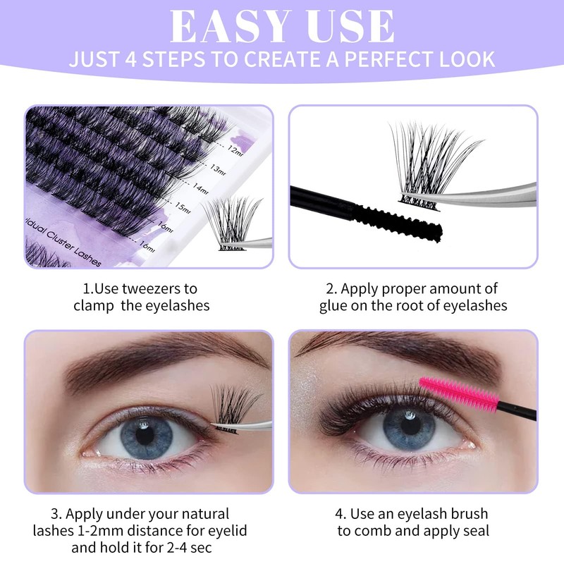 DIY Lash Clusters D Curl Fluffy Wispy Eyelash Extensions