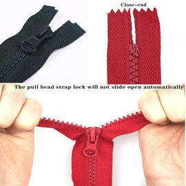 Wonesifee 22PCS Colorful Resin Zippers - 22 Colors, #5 Plastic Non-Separating Close-End With Pulls for Pockets, Handbags, Backpack, Sofa Cover, DIY Sewing (40cm/16inch)