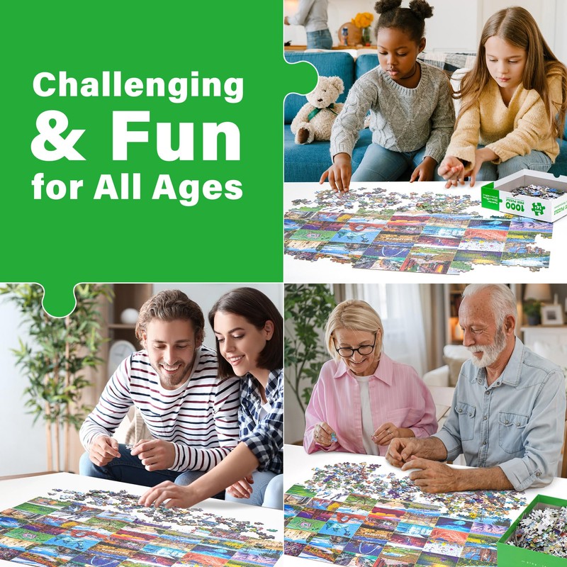 BenBen 1000 Piece Puzzle for Adults, Iconic America, 56 USA