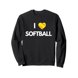 I Love Softball Softball Lovers Heart Girls Women Sweatshirt
