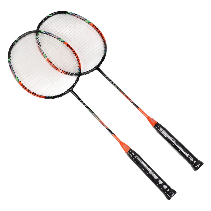 2 Pcs Carbon Fiber Badminton Rackets Ultra Light Adult for